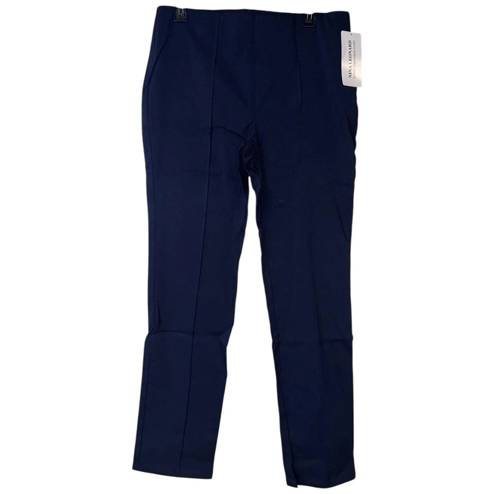 Nina Leonard Millennium Tummy-Smoothing Ankle Pant Navy - Petite